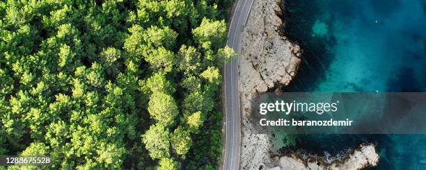 aerial view of beautiful nature - panoramic road stock pictures, royalty-free photos & images