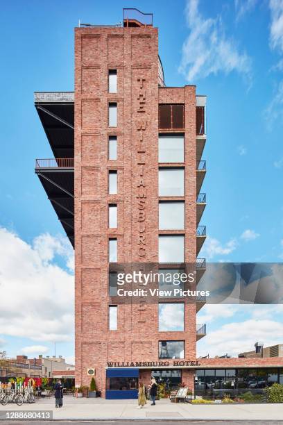Side of building. Williamsburg Hotel, New York City, United States. Architect: Michaelis Boyd Associates Ltd, 2018.