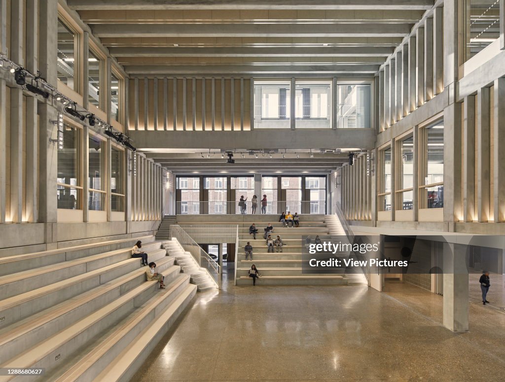 Performance space. Town House, Kingston University, Kingston Upon Thames, United Kingdom. Architect: Grafton Architects, 2019.