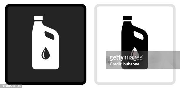 auto-öl-symbol auf schwarzem knopf mit weißem rollover - schmiermittel stock-grafiken, -clipart, -cartoons und -symbole