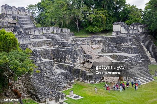 North Acropolis of Tikal / Yax Mutal, ancient Maya city near the town Flores, Peten Department, Guatemala, Central America.