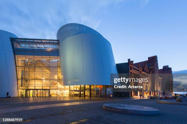 Ozeaneum, public aquarium in the city Stralsund, Mecklenburg-Vorpommern, Germany.