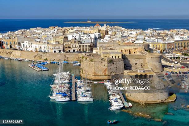 Aerial view, Gallipoli, Apulia, Italy, Europe.