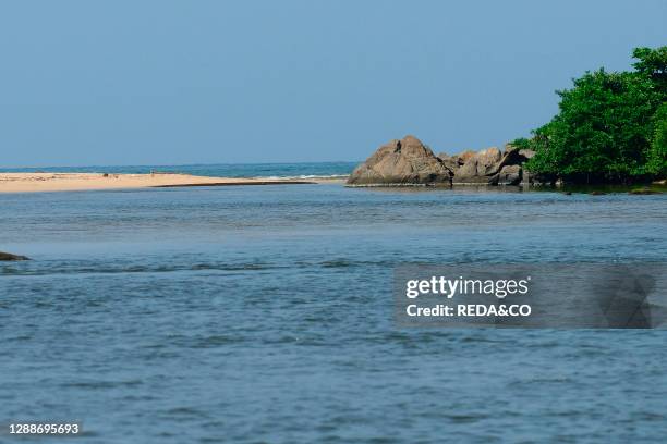 Boat trip along the Bentota River near Aluthgama, Sri Lanka, Asia.