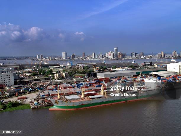 Aerial, Lagos, Nigeria, Africa.