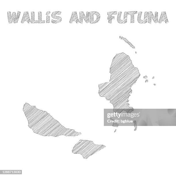 Funuta Map Wallis And Futuna Map Hand Drawn On White Background High-Res Vector ...