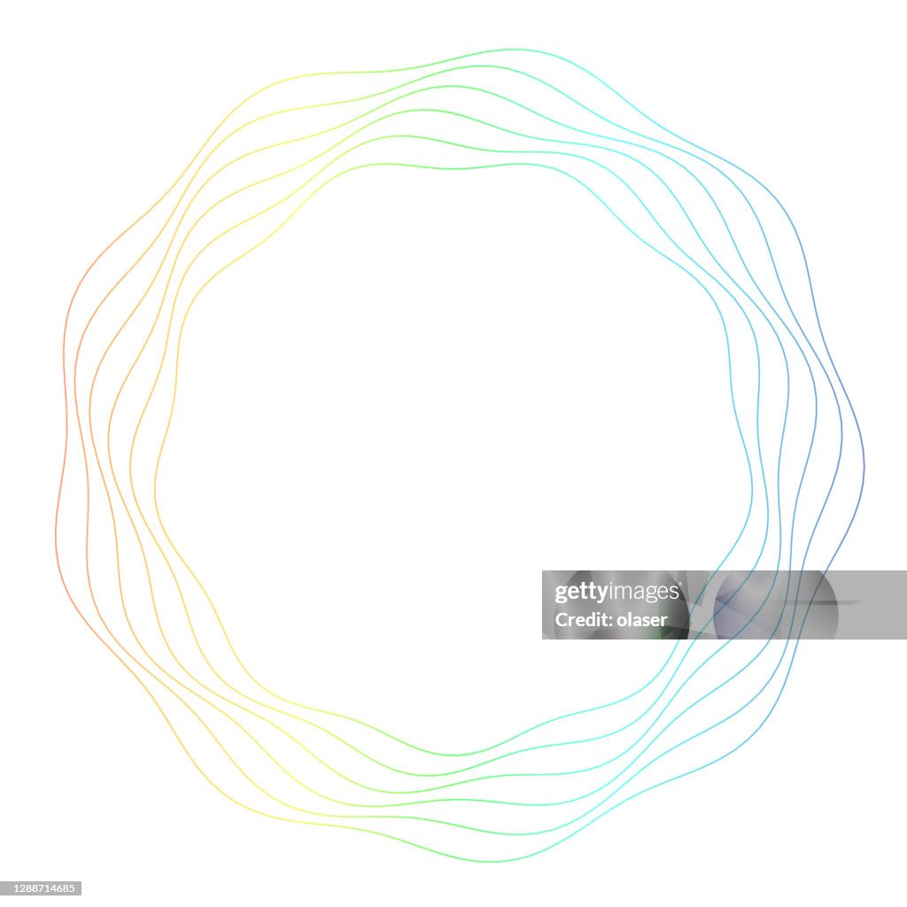 Verdrehte Welle Muster aus Regenbogen farbigen Linien