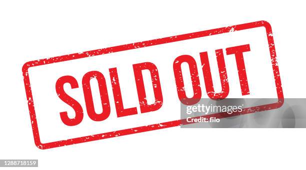 stockillustraties, clipart, cartoons en iconen met uitverkochte rode stempel - sold out