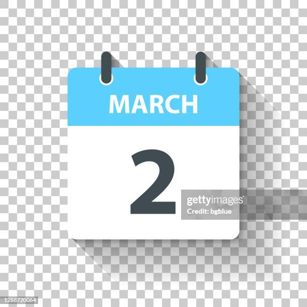 march 2 - daily calendar icon in flat design style - march calendar 2020 stock illustrations
