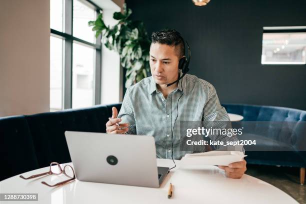 managing a remote medical call center during a public health crisis - crisis hotline stock pictures, royalty-free photos & images