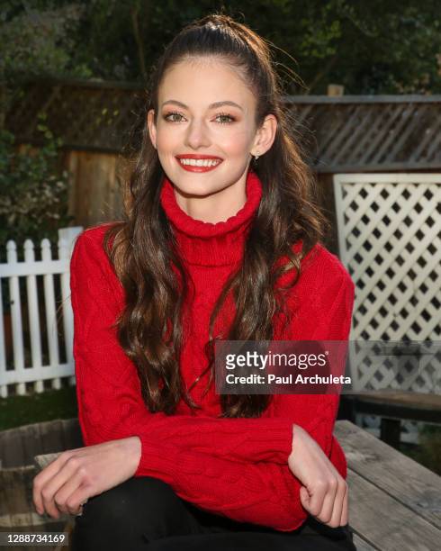 Actress Mackenzie Foy visits Hallmark Channel's "Home & Family" at Universal Studios Hollywood on November 30, 2020 in Universal City, California.