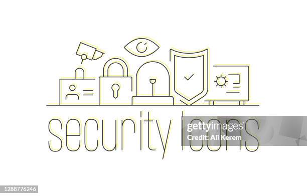 security line icon design - smash computer stock illustrations