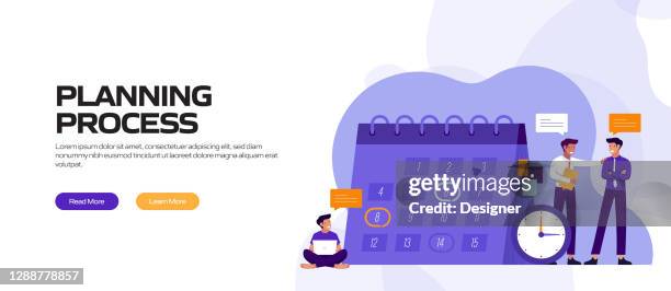 planning process concept vector illustration for website banner, advertisement and marketing material, online advertising, business presentation etc. - product engineering services stock illustrations