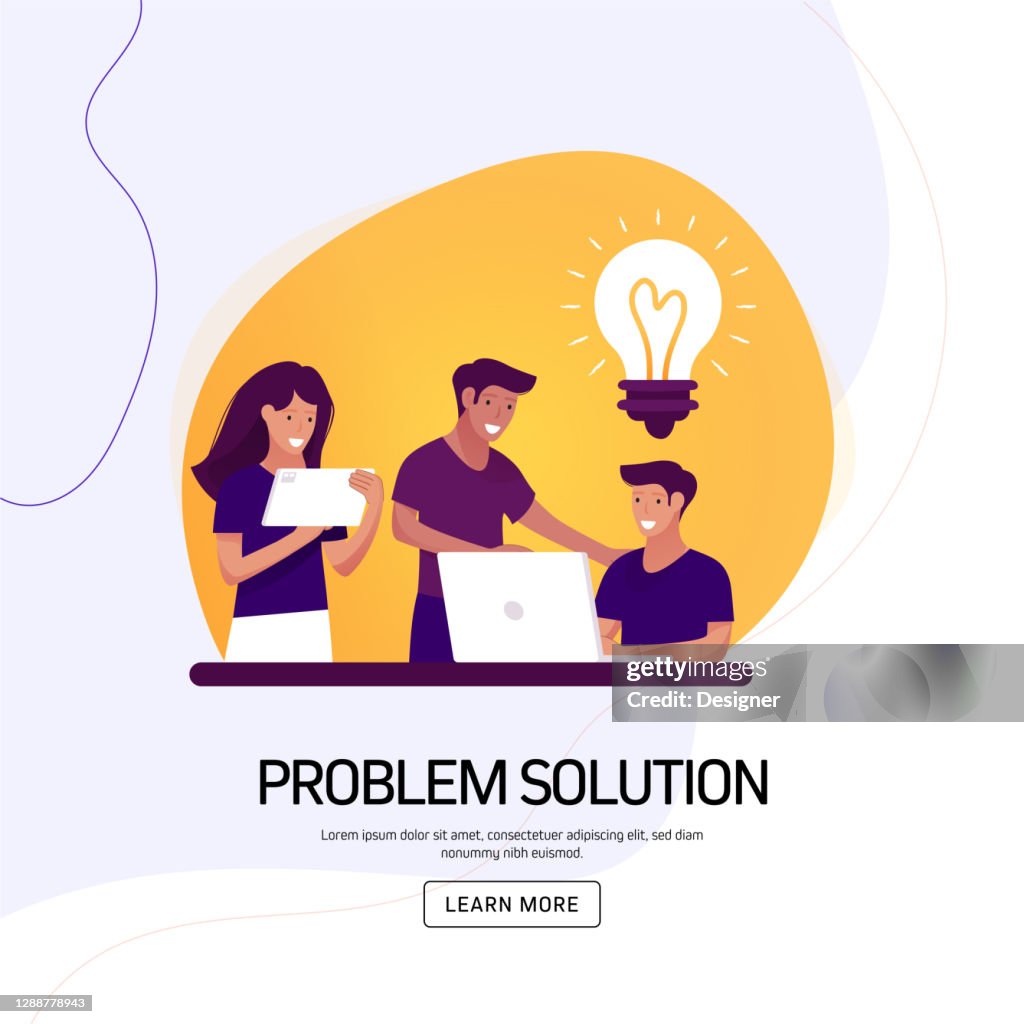 Problem Solution Concept Vector Illustration For Website Banner ...