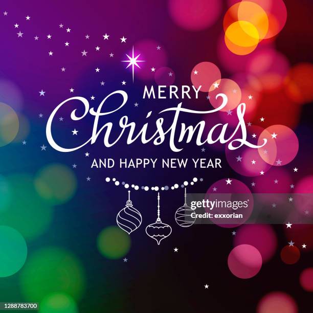 christmas lettering with lights background - light festival parade stock illustrations