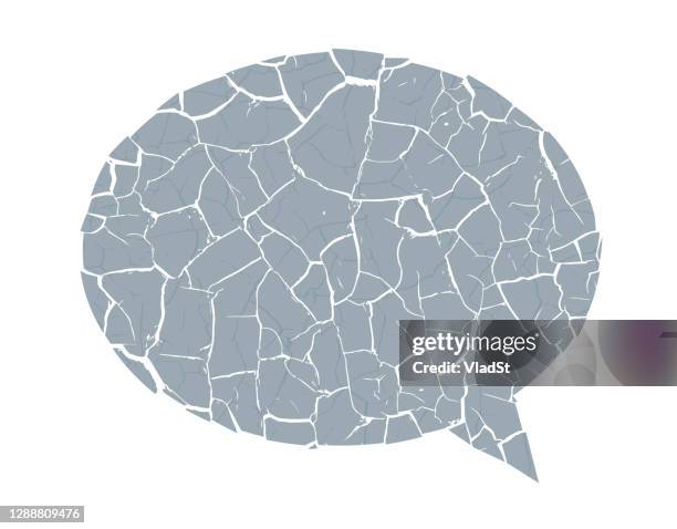 communication language barrier misunderstanding cracked speech bubble - translator stock illustrations