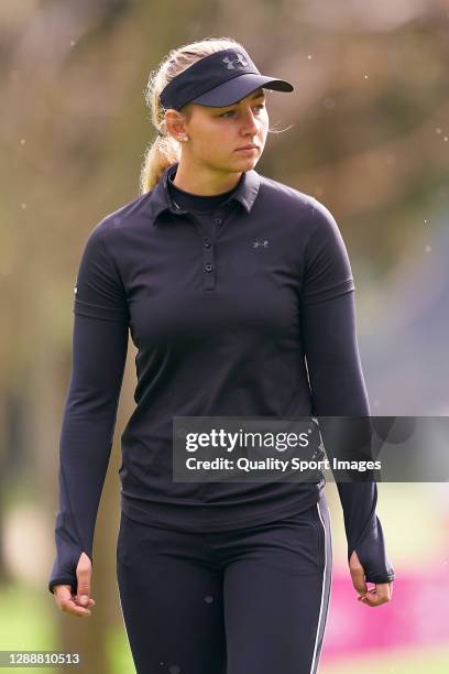 Emily Kristine Pedersen of Denmark looks on during Day Four of the Andalucia Costa del Sol Open de Espana Femenino at Real Club Golf Guadalmina on...