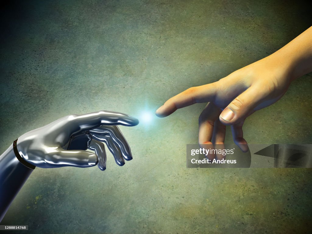 Hands touching