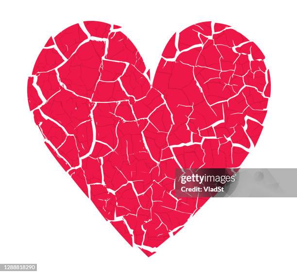 broken heart relationship breakup divorce heartbroken cracked grunge illustration - marriage counseling stock illustrations