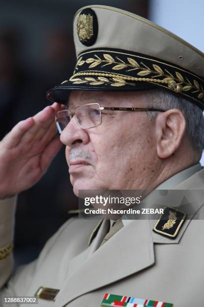 Le chef d'état-major algérien Ahmed Gaid Salah en uniforme militaire le 1er mai 2016 à Alger, Algérie.