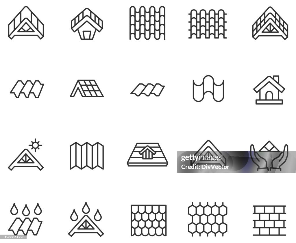 Roof icon set