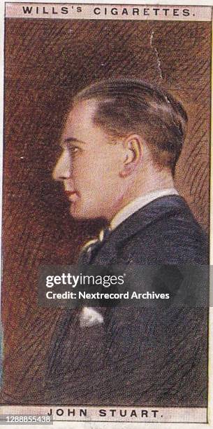 Collectible H O Will's Cigarettes tobacco card, Cinema Stars series, published in 1928, depicting illustrated portraits of glamorous Hollywood and...