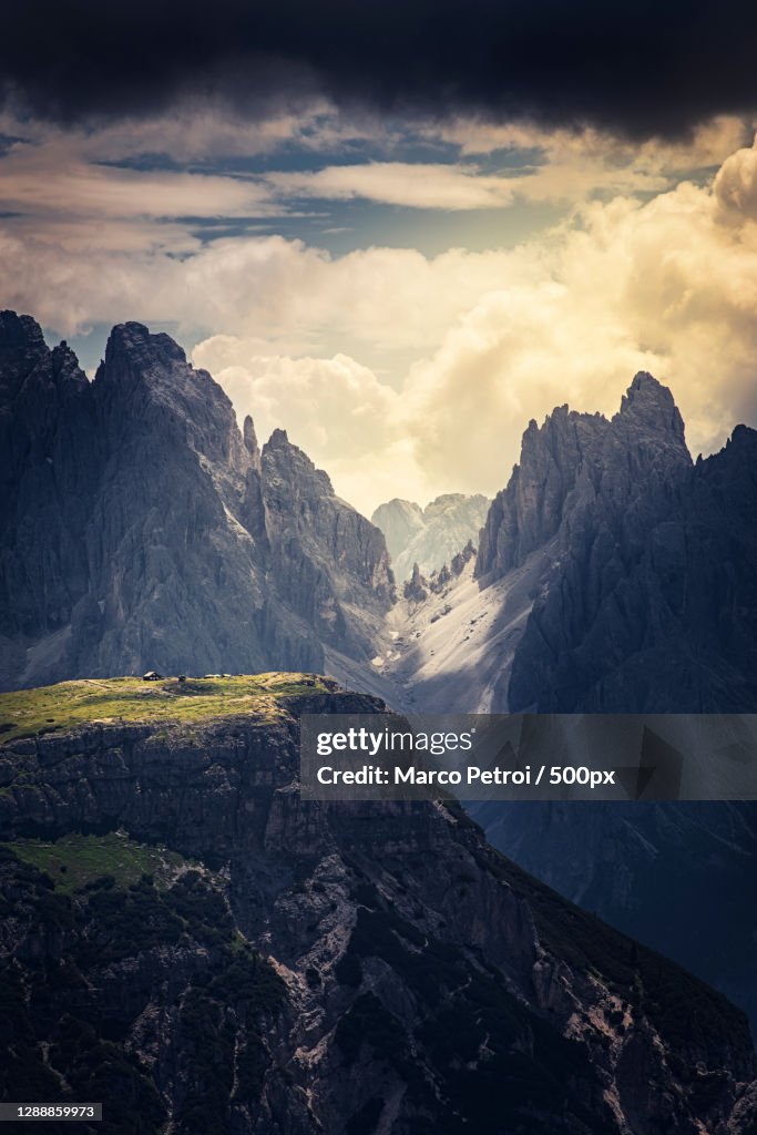 Scenic view of snowcapped mountains against sky,Monte Specie,Dobbiaco,South Tyrol,Italy