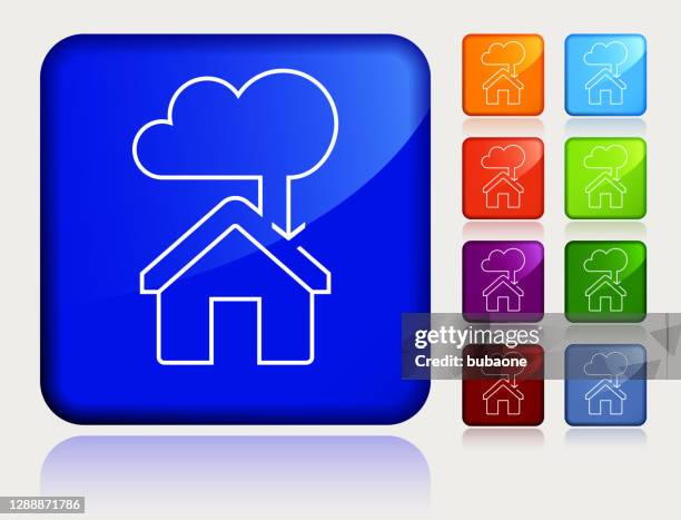 downloading from the cloud icon - cloud computing white background stock illustrations