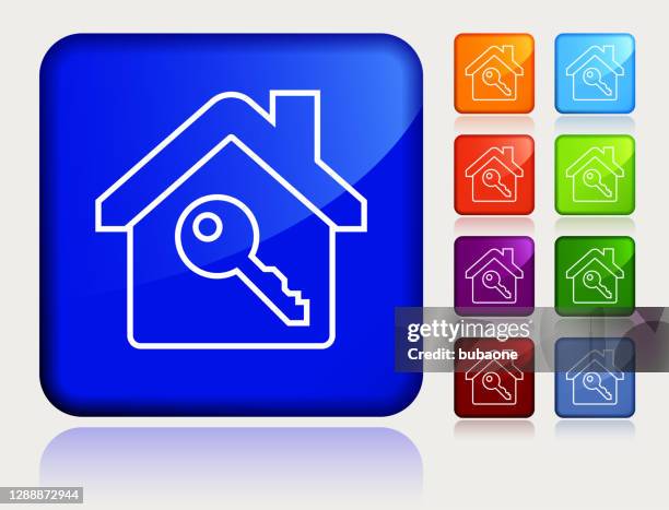 house and key icon - house key white background stock illustrations