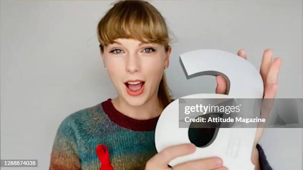 In this screengrab released on December 1 Singer Taylor Swift poses with the Icon Award during the Virgin Atlantic Attitude Awards Powered By Jaguar...