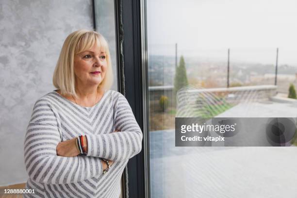 senior woman thinking - heavy set women stock pictures, royalty-free photos & images