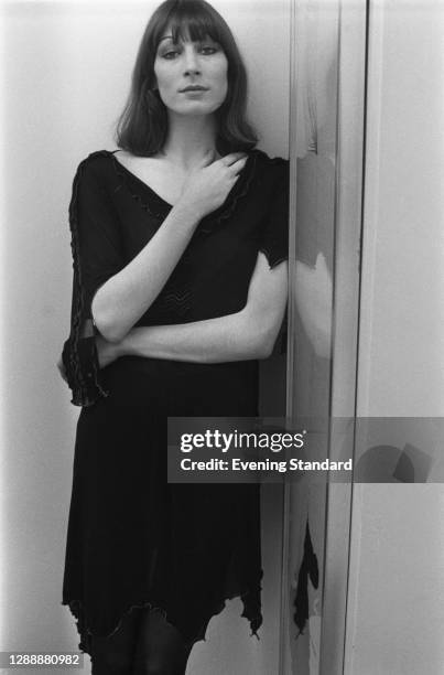 American fashion model and actress Anjelica Huston, UK, November 1971.