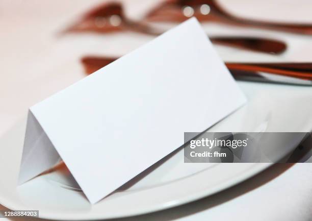 place card on plate - place card stock pictures, royalty-free photos & images