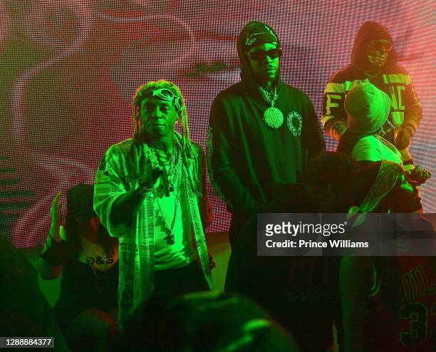Lil Wayne and 2 Chainz attend Reginae Carter 22 Hot Girl Birthday at Republic Lounge on November 29, 2020 in Atlanta, Georgia.