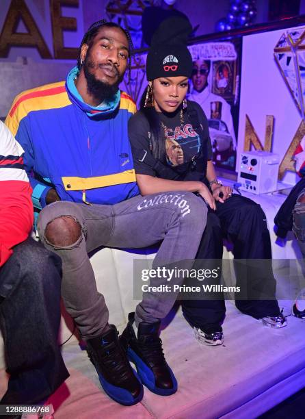 Iman Shumpert and Teyana Taylor attend Reginae Carter's 22nd Hot Girl Birthday at Republic Lounge on November 29, 2020 in Atlanta, Georgia.