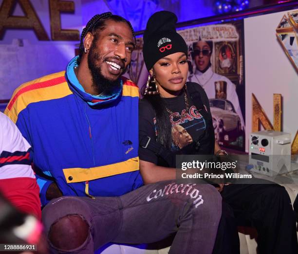 Iman Shumpert and Teyana Taylor attend Reginae Carter's 22nd Hot Girl Birthday at Republic Lounge on November 29, 2020 in Atlanta, Georgia.