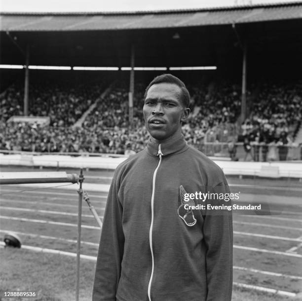 Kenyan athlete Kipchoge Keino during an athletics meet at White City in London, UK, August 1967.