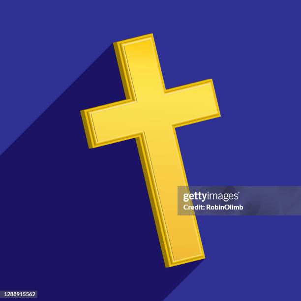 gold cross icon - presbyterianism stock illustrations