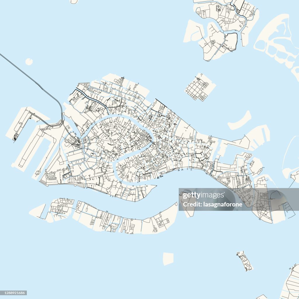 Venice, Italy Vector Map