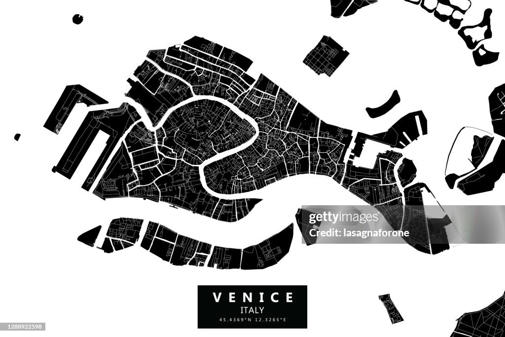 Venice, Italy Vector Map