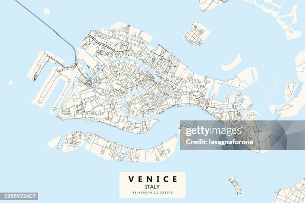 ilustraciones, imágenes clip art, dibujos animados e iconos de stock de mapa vectorial de venecia, italia - península olímpica