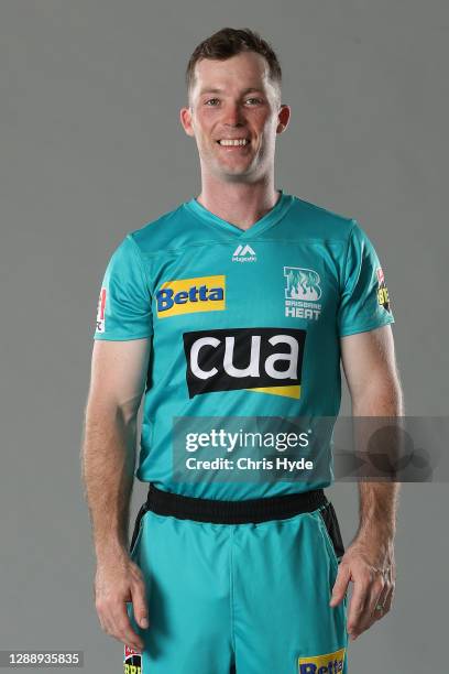 Jimmy Peirson poses during the Brisbane Heat Big Bash League headshots session at the National Cricket Centre on December 01, 2020 in Brisbane,...