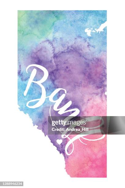banff, alberta raster watercolor map illustration - banff springs stock illustrations