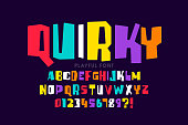 Quirky playful style childish font