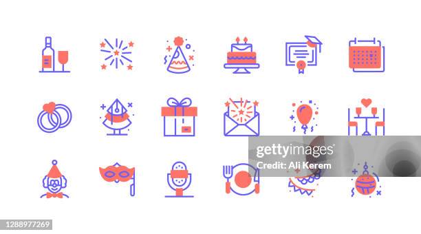 line icon concepts. party, events, fireworks, event, organization icons. - buffet stock illustrations