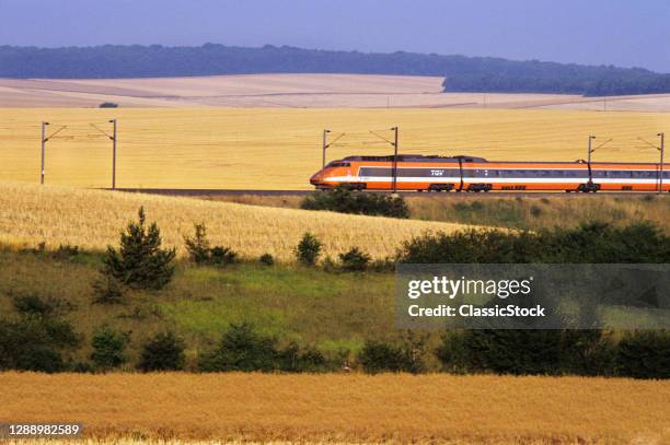 1980s 1990s Tgv High-Speed Passenger Railroad Train France