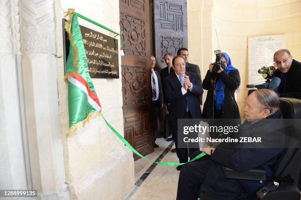 Le président de la république algérienne Abdelaziz Bouteflika lors de l'inauguration de la mosque?e Ketchaoua le 9 avril 2018, casbah d'Alger,...