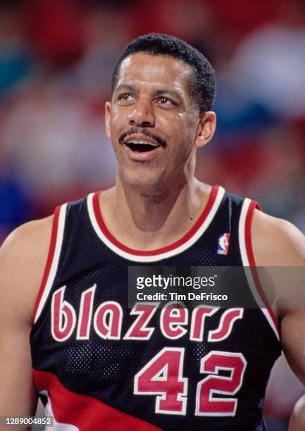 Wayne Cooper, Center and Power Forward for the Portland Trail Blazers during the NBA Midwest Division basketball game against the Denver Nuggets on...