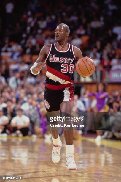 Terry Porter, Point Guard for the Portland Trail Blazers during the NBA Pacific Division basketball game against the Los Angeles Lakers on 14th...