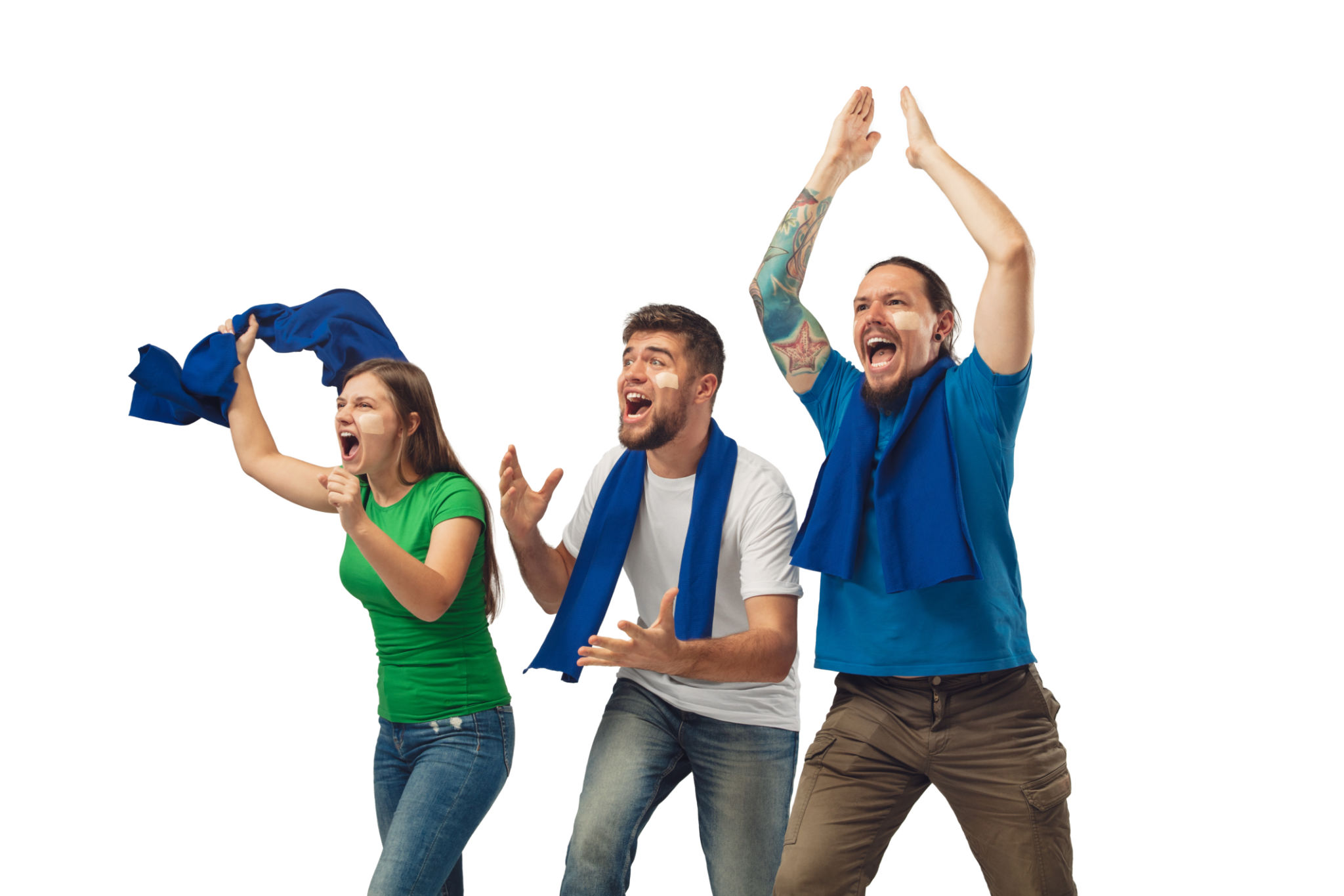 sports fans cheering